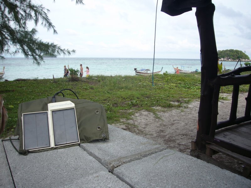 The solar charger came in handy ...